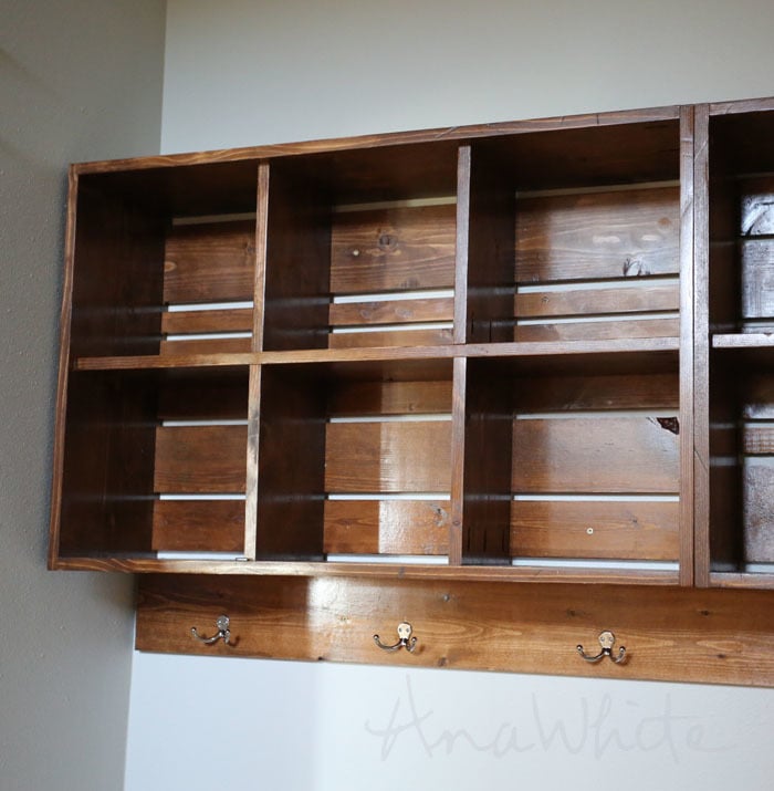 Ana White Wall Cubby Crate Shelves DIY Projects